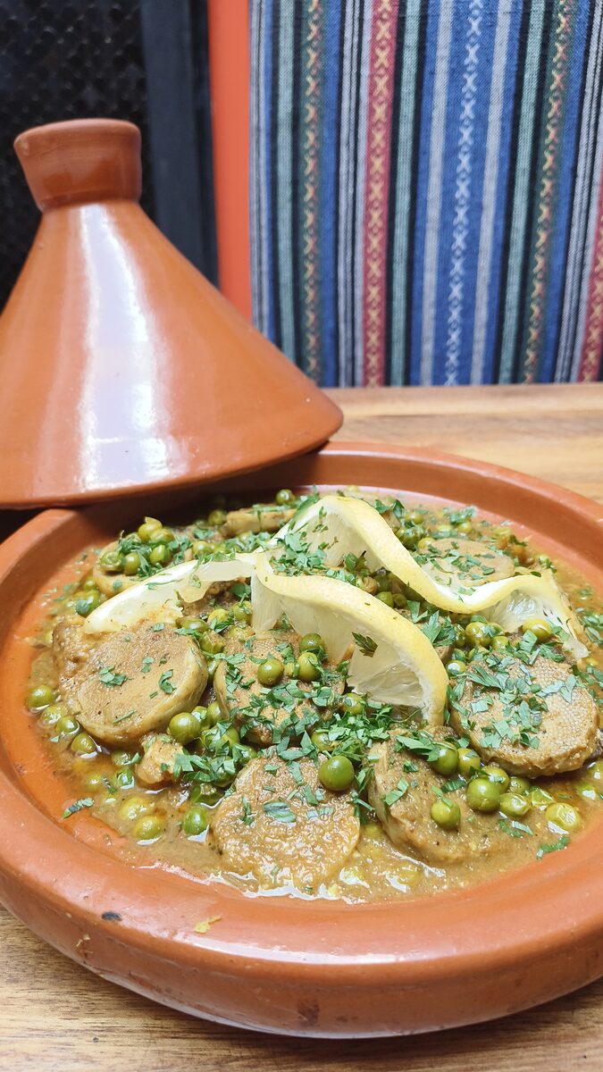 Tajine de veau aux petits pois et citron
