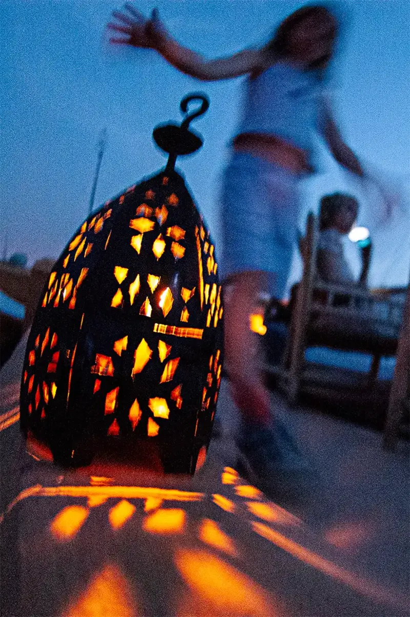 Moroccan lantern at dusk