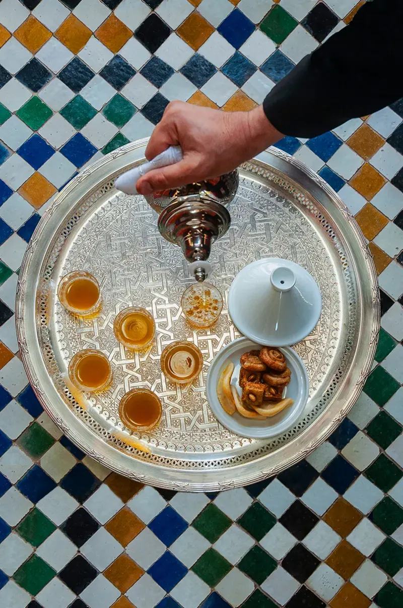 Moroccan mint tea service