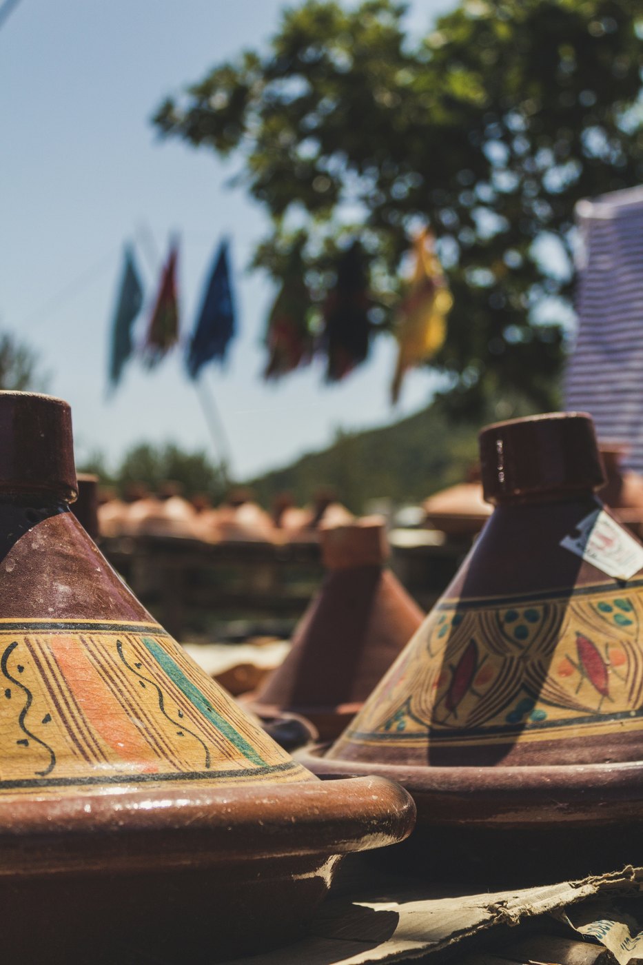 Traditional Moroccan dinner with tagine